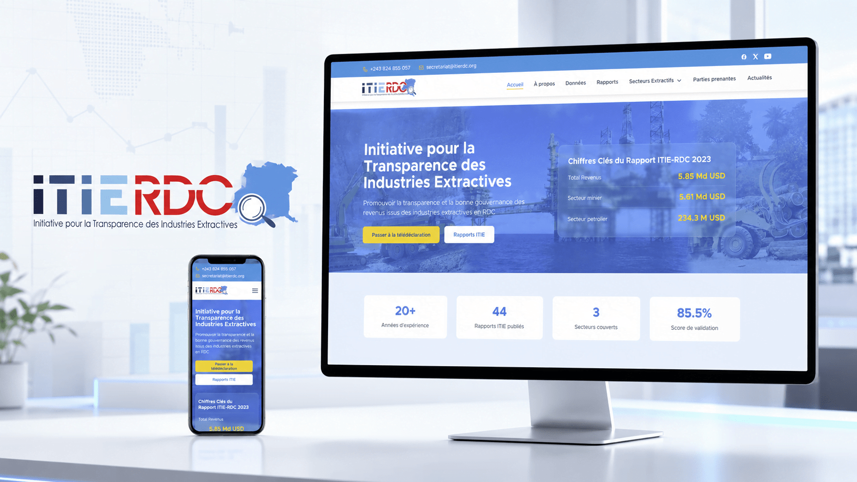 Achievement illustration: Redesign of the EITI-DRC website